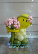 Куколка с букетом цветов из шаров "Лесной эльф"